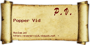Popper Vid névjegykártya